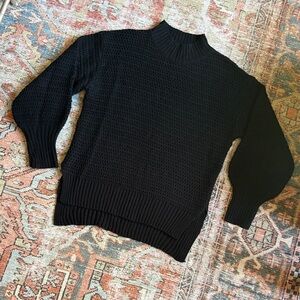 Black Textured Knit Sweater